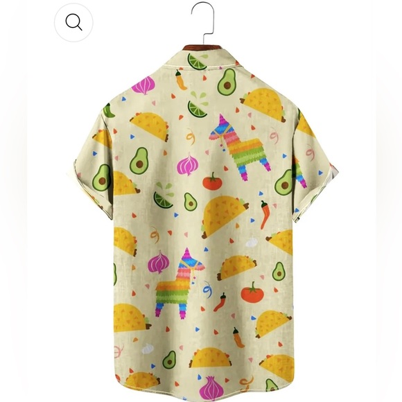 Men’s taco Hawaiian shirt yellow - Picture 2 of 3